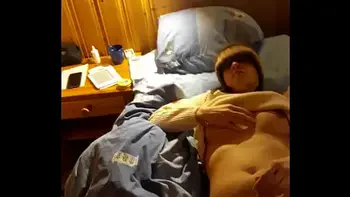 Caught my step aunt touching herself, then she spreads her beaver