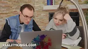 (Jasmine Wilde) David Can't Concentrate To Study Until The Sneak To The Bathroom For A Quick Fuck - Reality Kings