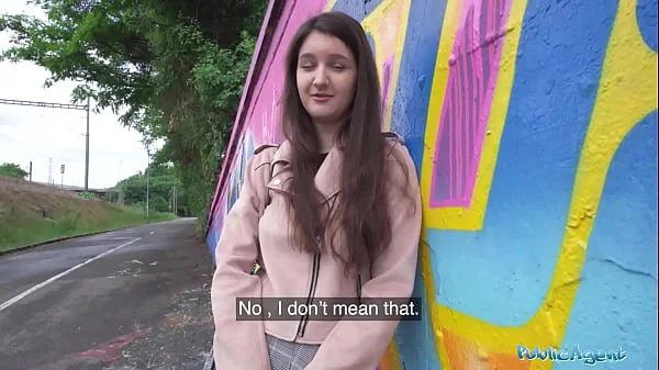 Public Agent - very cute and real college brunette 19yrs Teen art student with natural tits studies a strangers big dick outdoors in exchange for cash