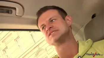 Laura and Uma fucking amateur guy in the car