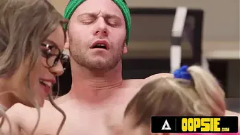 OOPSIE - Huge Tits Therapists Codi Vore And Amber Alena Get Titty Fucked By Hot Jock! FFM THREESOME!