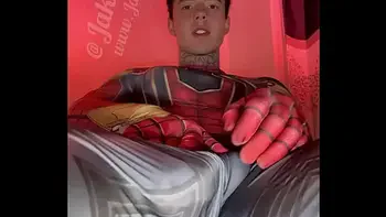 Jakipz Strokes His Massive Cock In Super Hero Costumes Before Shooting A Huge Load