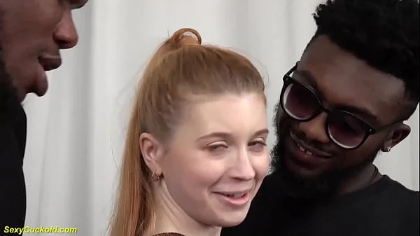 her first rough cuckold interracial DP sex