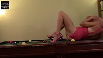 Wife Fucked on Pool table many orgasms homemade
