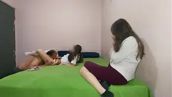 Damn old bastard don't do it! young stepmother gives up his innocent stepdaughter to old bastard for to debts, when she gets home from class.