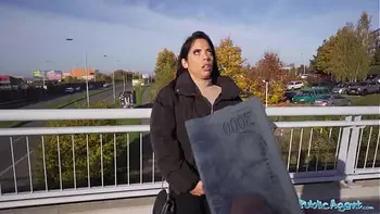 Public Agent Brunette with a beautiful bubble butt fucking a big fat cock