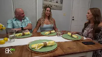 Misty Likes to Tease StepDad at the table...