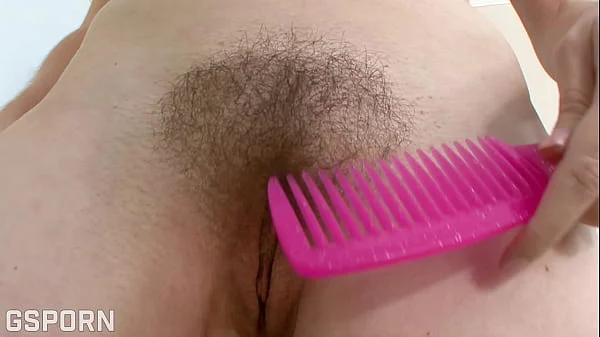 Hot american brunette teen show her hairy pussy