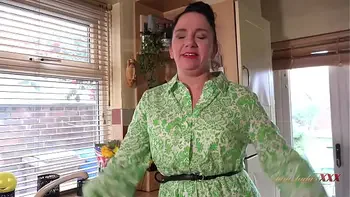 AuntJudysXXX - Your Busty Housewife Kjirsten Sucks You Off in the Kitchen