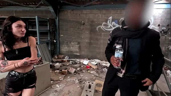 Goth Squatter Girl Cheats On Her Boyfriend And Gets Pounded By Two Black Guys On Their Property!!