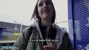 Public Agent Train Station smoker gets her tits out to pay the fine