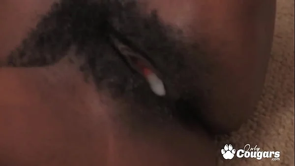 Delicious Ebony MILF Spreads Her Hairy Pussy For A Big Creampie