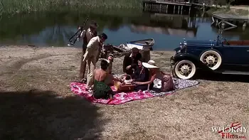 WHORNY FILMS Best Outdoor Porn Orgy Ever Hot Girls Indulge In Big Group Fuck