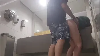 Couple caught fucking in public toilets