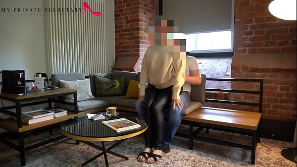 my private secretary in turtle neck pullover and tight leggings fucked on a business trip