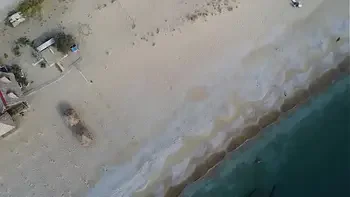 Drone exibitionism on Nudist beach