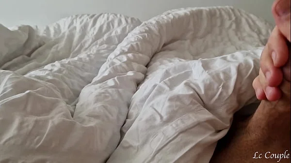 Husband woke up horny in the morning and started to touch his wife, which continued with fucking and ended with huge cumshot