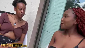 African Sex Trip - Lesbian Fun Abandoned For Big White Cock Sharing