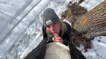 Outdoor Sex in the Park in Winter