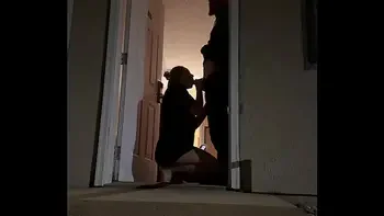 Trying to Get Caught! Sex in the Doorway at the Hotel