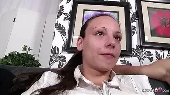 Big Saggy Tits German Teen Wife suprised old husband with MMF Threesome