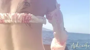 Escaped from the city by jet sky for filling my pussy by cum