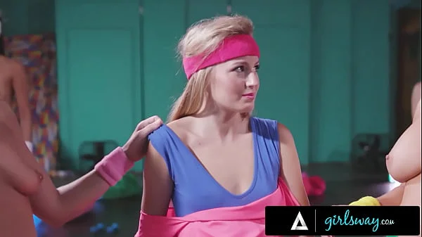 GIRLSWAY - Petite Blonde Discovers Her Retro Training Class Always End With An Amazing Orgy
