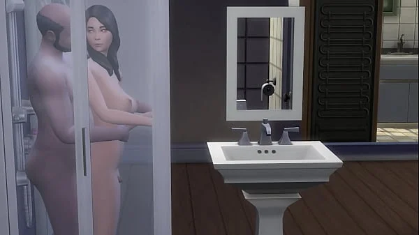 Stepfather fucks her in the shower for 30 minutes