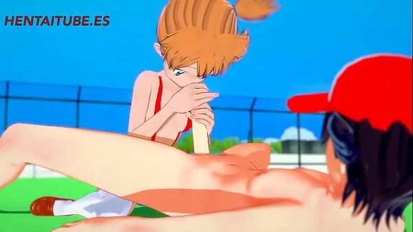 Pokemon Hentai 3D - Misty x Ash. Handjob, Blowjob & Fuck with cum inside - Anime Porn