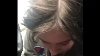 Lesbian bestfriend gets facefucked on car ride