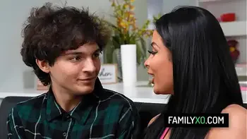 Busty stepsister Anissa Kate let's her stepbrother suck her tits and fuck her pussy