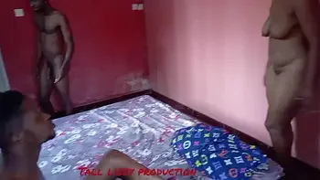 My neighbor caught me fucking another neighbor and wanted to tell my husband so I begged him to join us for threesome