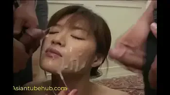 Japanese Teen Babe Cum Facial Bukakee