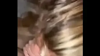 Blonde girlfriend doing hot blowjob