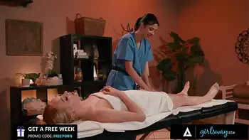 GIRLSWAY - Gorgeous Masseuse Kylie Rocket Gets Passionate While Massaging Hot Blonde Braylin Bailey