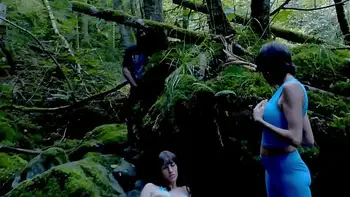 Wild threesome in the forest with a voyeur (Vaginal & Anal)