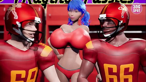 3DGSPOT - Big Titties Teen Gets DP By Two Footbal Players In The Locker Room! 3D CARTOON PORN!