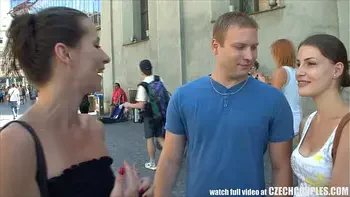 CZECH COUPLES Young Couple Takes Money for Public Foursome
