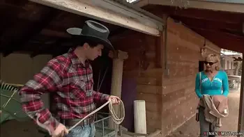 Cowboy anal fucks bound teen outdoors