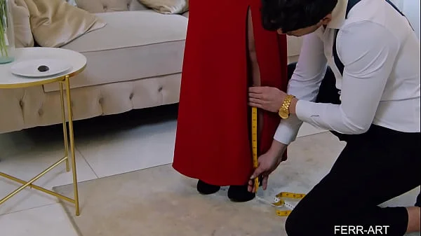 Horny blonde spoiled nymph uses her tailor to satisfy her sexual hunger - Clair Roos