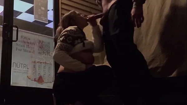 Extremely Risky Bar Blowjob and Downtown Sucking and Flashing