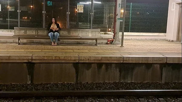 Public Outdoor Train Station Fuck with a Stranger