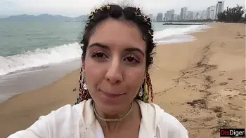 I see you jerking off to me and I want to help you cum! - Cock flashing on public beach