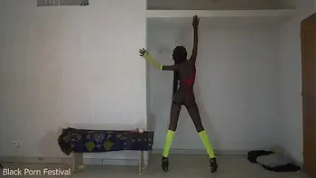 Perfect ebony tits and skinny chocolate body