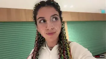 Crazy Cumwalk in Public Shopping Mall Blowjob in Public Toilet