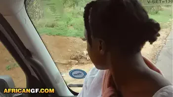 Real Black Babe Pussy Railed POV By Hung White Tourist In Safari Van