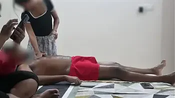 Happy ending spa massage infront of customer lady