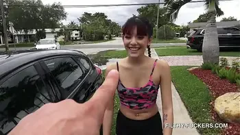 beautiful 18 year old latina amber fox gets her tight little pussy stuffed with a big thick cock hd