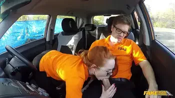 Fake Driving School - British ginger babe Ella Hughes gets her perfect pussy fucked during driving lesson