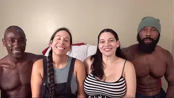 Desperate Amateurs Bunneeblue Emma and Brooklyn getting their big tits played with in hot orgy